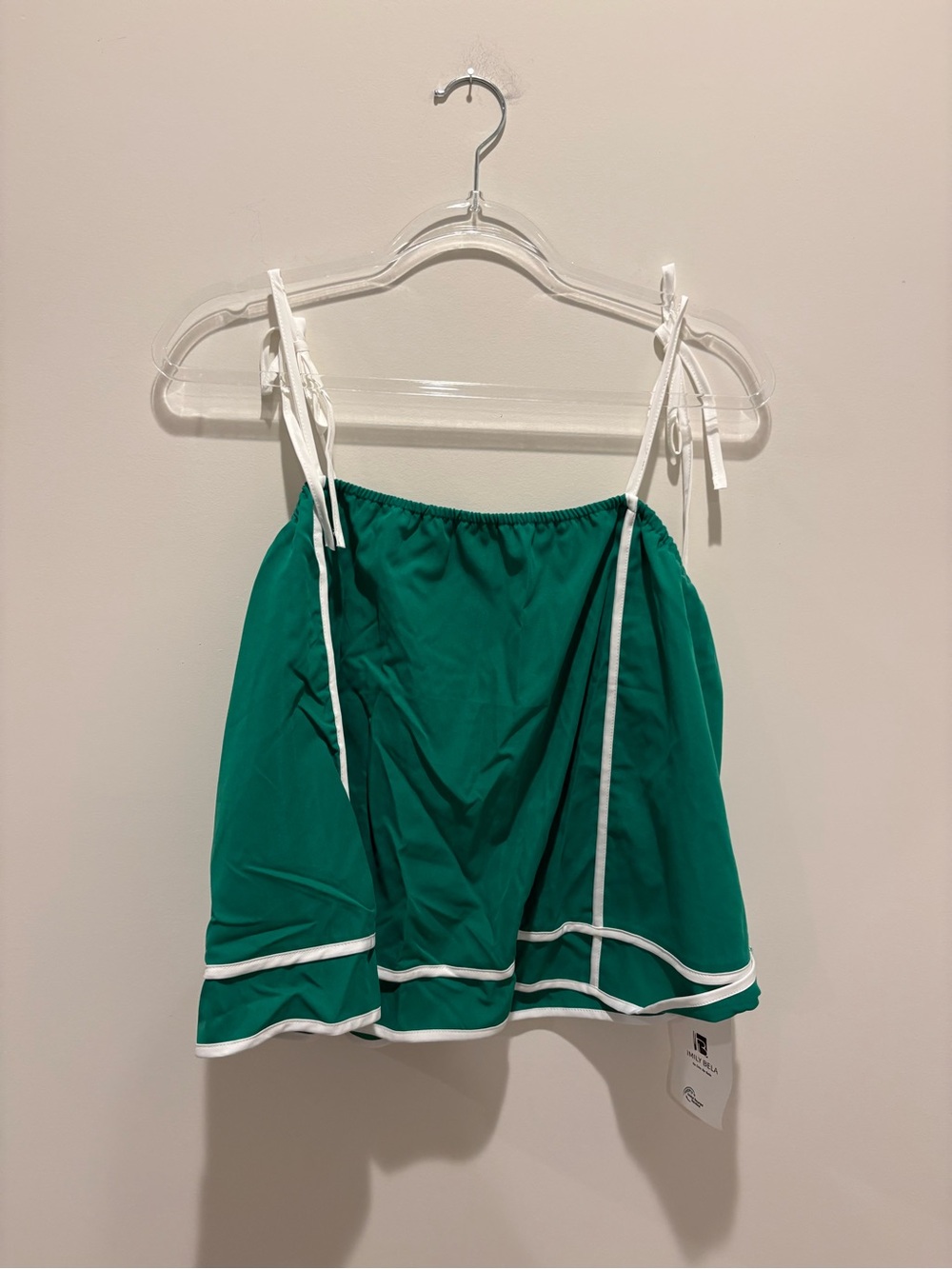 Green Women's Top with White Trim